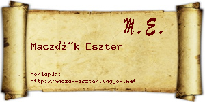 Maczák Eszter névjegykártya