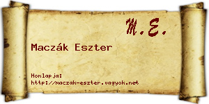 Maczák Eszter névjegykártya